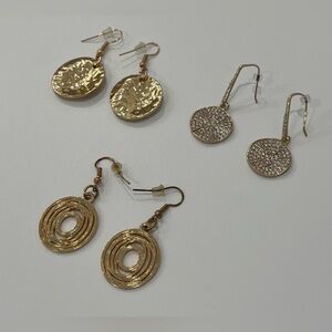 Gold-Tone Drop Pierced Earrings (3 Pairs)